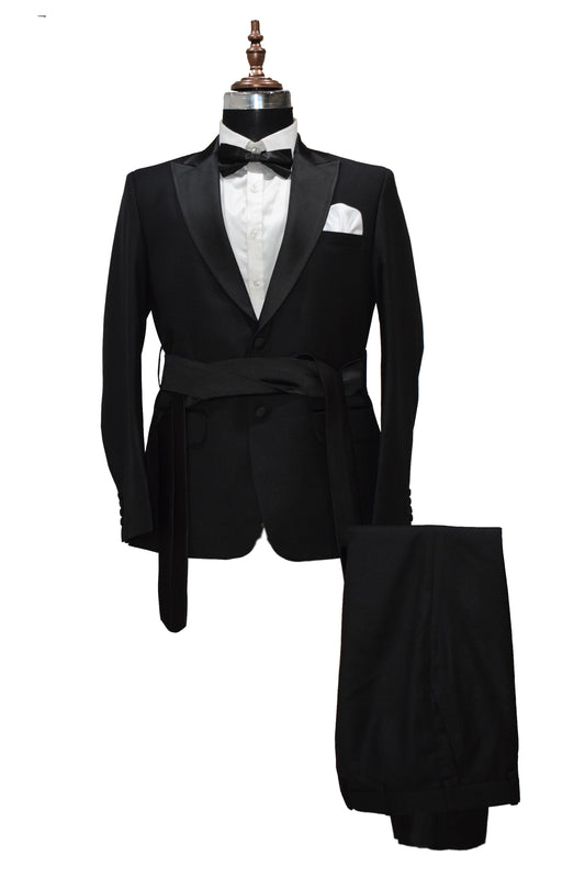 Men Black Perfect for Formal Occasions Party Wear Belt Suits